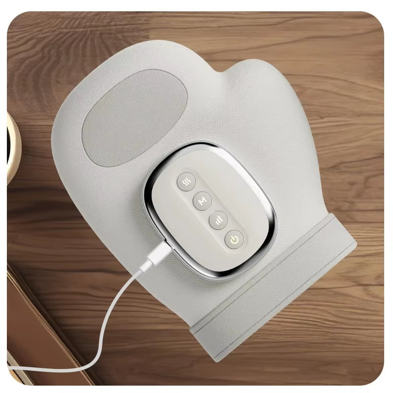 Hand Massager with Heat and Airbag Compression Carpal Tunnel Wrist Finger Kneading Massage Device Electric Vibration Gloves